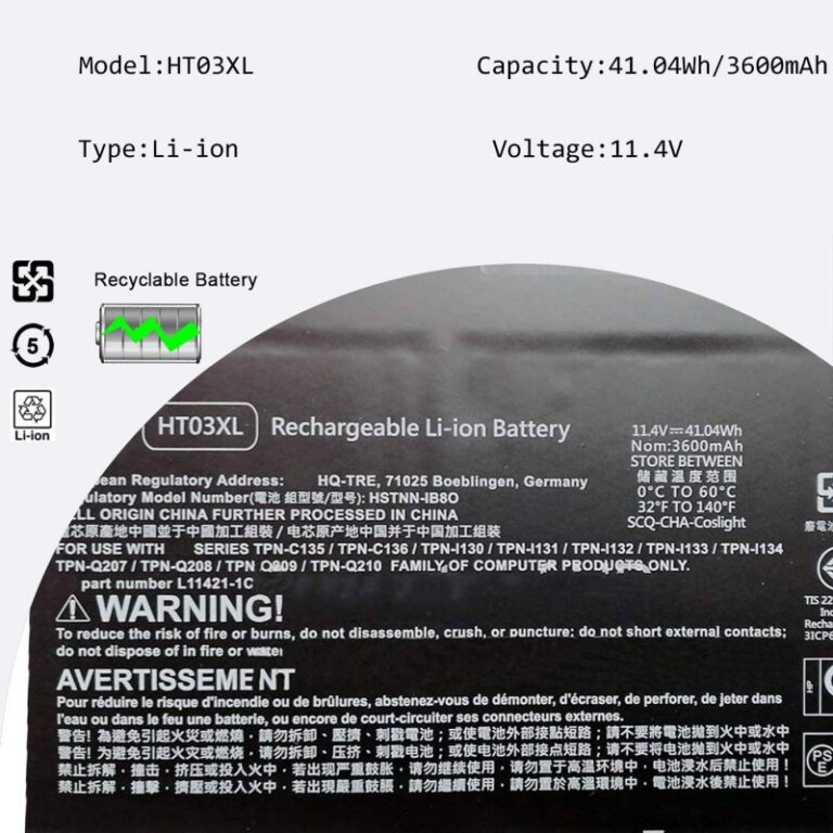 Batteria Hp HT03XL HSTNN-IB8OL HSTNN-DB8SL HSTNN-DB8R HSTNN-UB7J HSTNN-LB8L